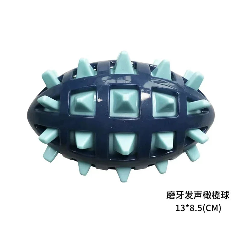 Spiky Rugby Ball for Medium and Large Dogs – Guaranteed Sound and Fun