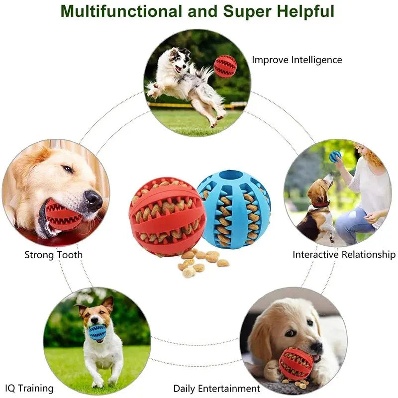 Dog Teeth Cleaning Ball with Treat Dispenser – Durable and Fun