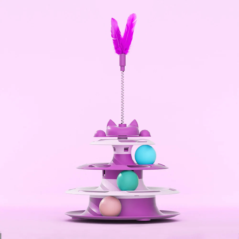 Interactive Cat Toys – Set with Wand, Balls, and Turntable