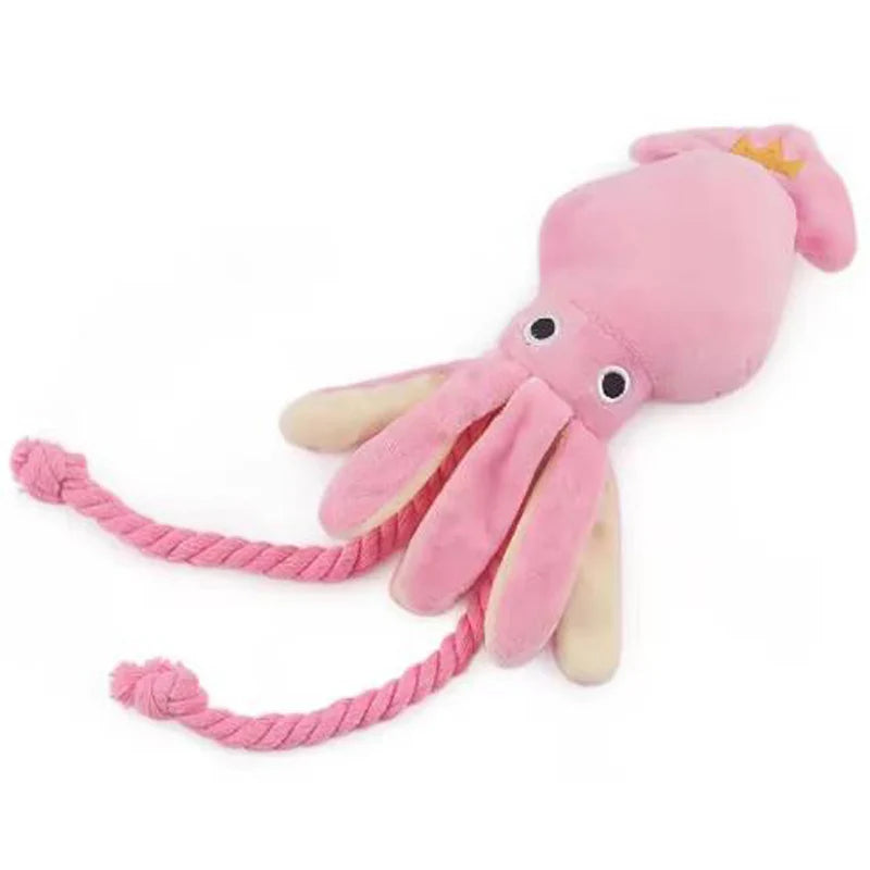 Rope Octopus with Sound for Dogs and Cats – Interactive Cotton Toy