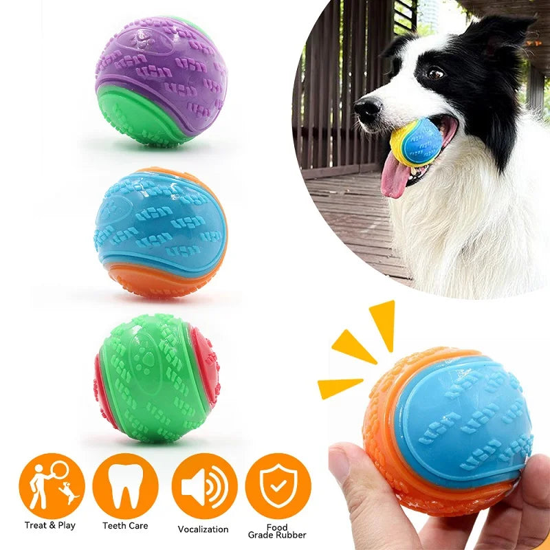 TPR Squeaky Dog Ball – Dental Cleaning, Durable and Safe