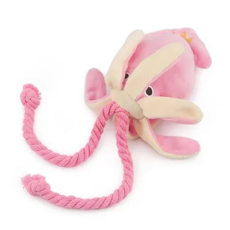 Rope Octopus with Sound for Dogs and Cats – Interactive Cotton Toy