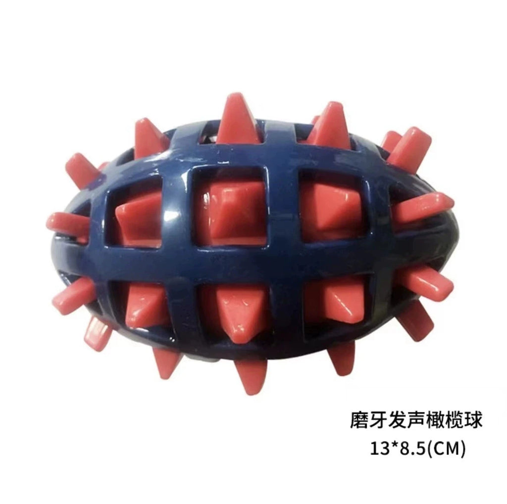 Spiky Rugby Ball for Medium and Large Dogs – Guaranteed Sound and Fun