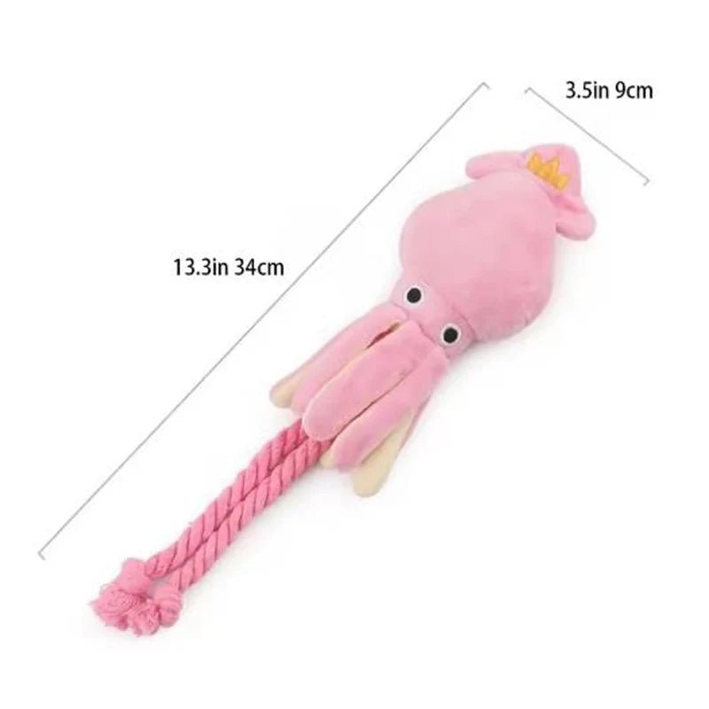 Rope Octopus with Sound for Dogs and Cats – Interactive Cotton Toy