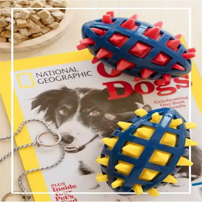 Spiky Rugby Ball for Medium and Large Dogs – Guaranteed Sound and Fun