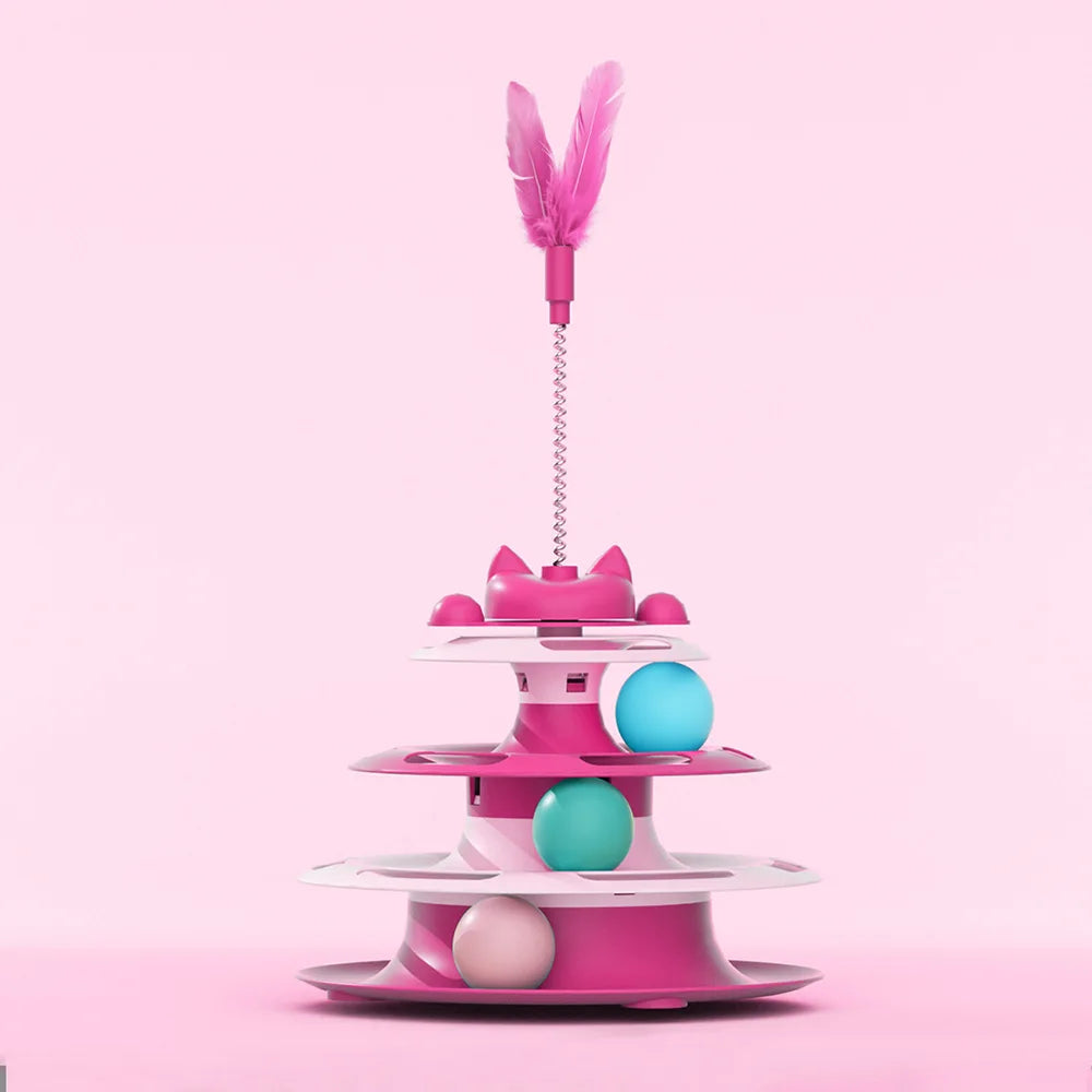 Interactive Cat Toys – Set with Wand, Balls, and Turntable