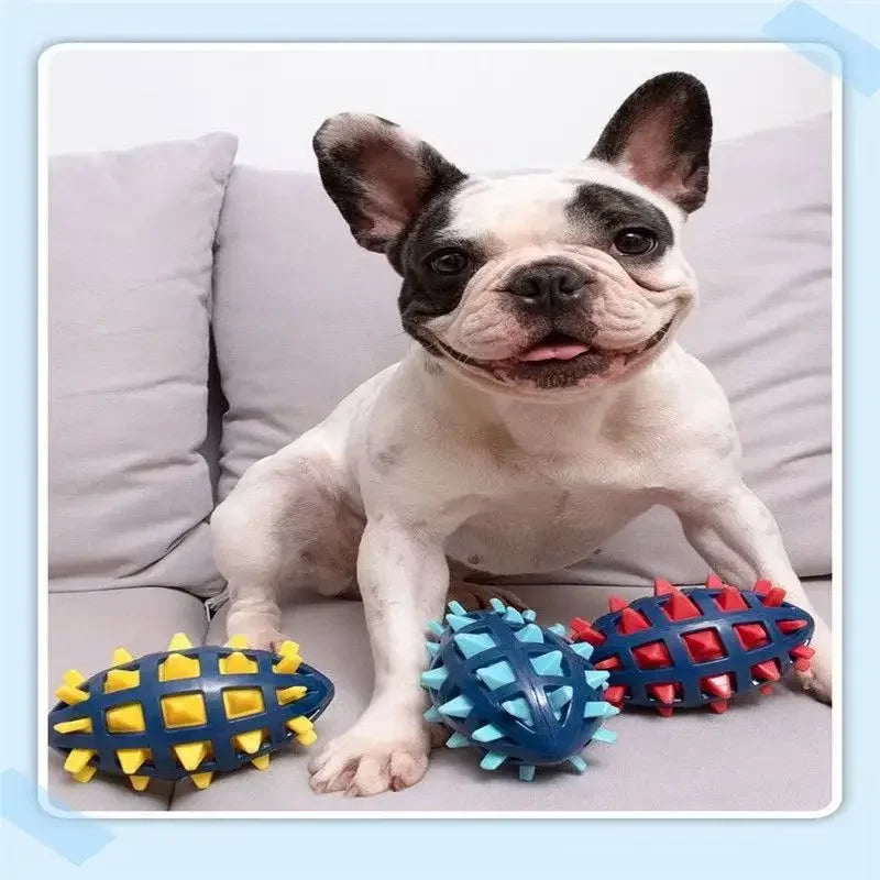 Spiky Rugby Ball for Medium and Large Dogs – Guaranteed Sound and Fun