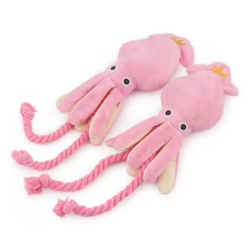Rope Octopus with Sound for Dogs and Cats – Interactive Cotton Toy