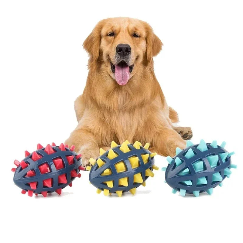 Spiky Rugby Ball for Medium and Large Dogs – Guaranteed Sound and Fun