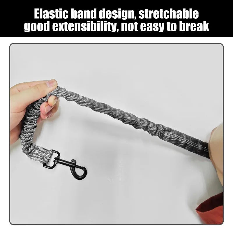 Dual-Head Shock-Absorbing Elastic Dog Leash – Ideal for Walking and Running
