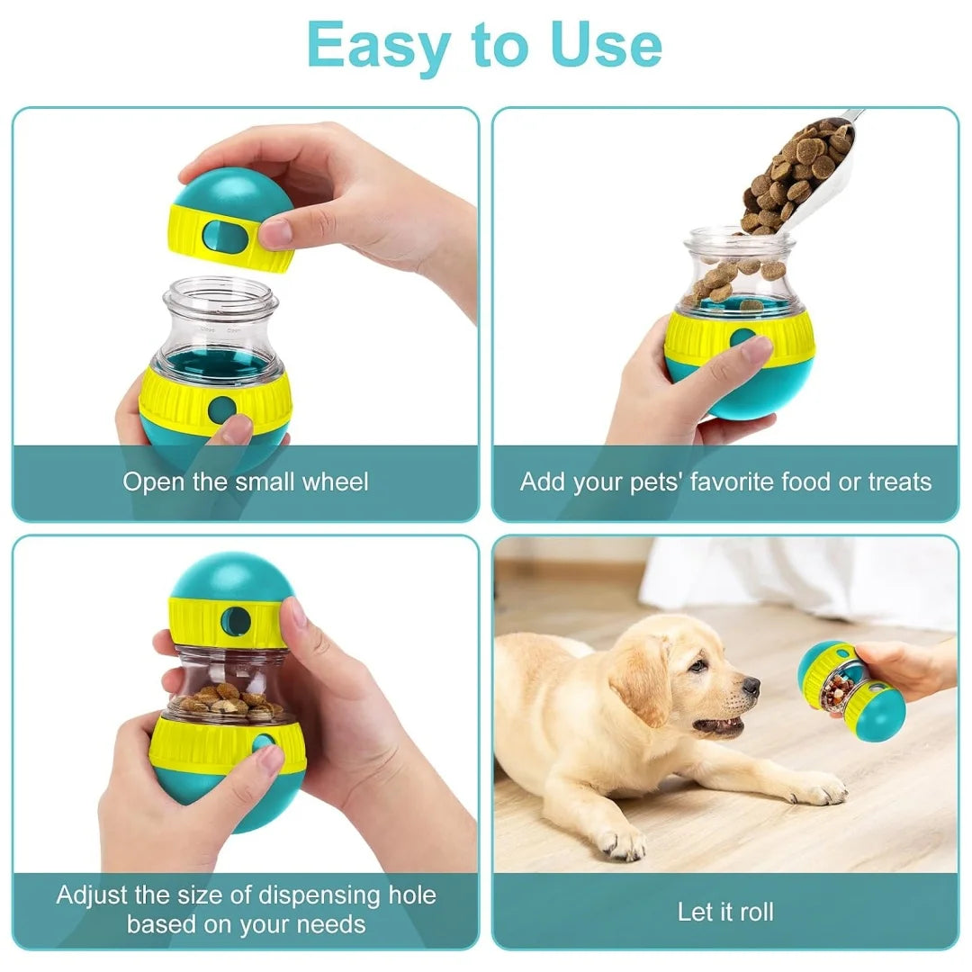 Treat Dispensing Ball for Dogs and Cats – Adjustable Interactive Toy
